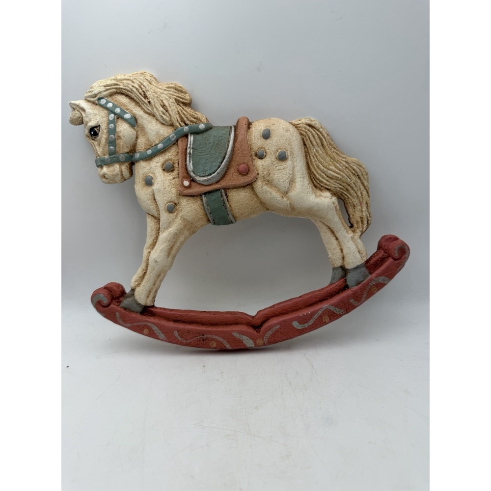 Vintage Hand Crafted Rocking Horse Wall Plaque Wood World Inc Virginia 9" Decor